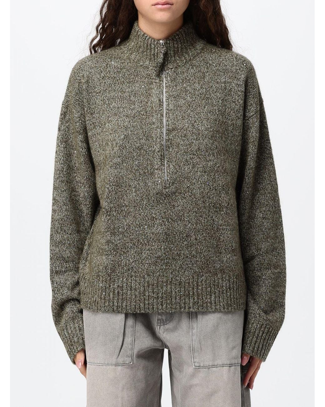 ELEH Gray Half-Zip Turtleneck Jumper