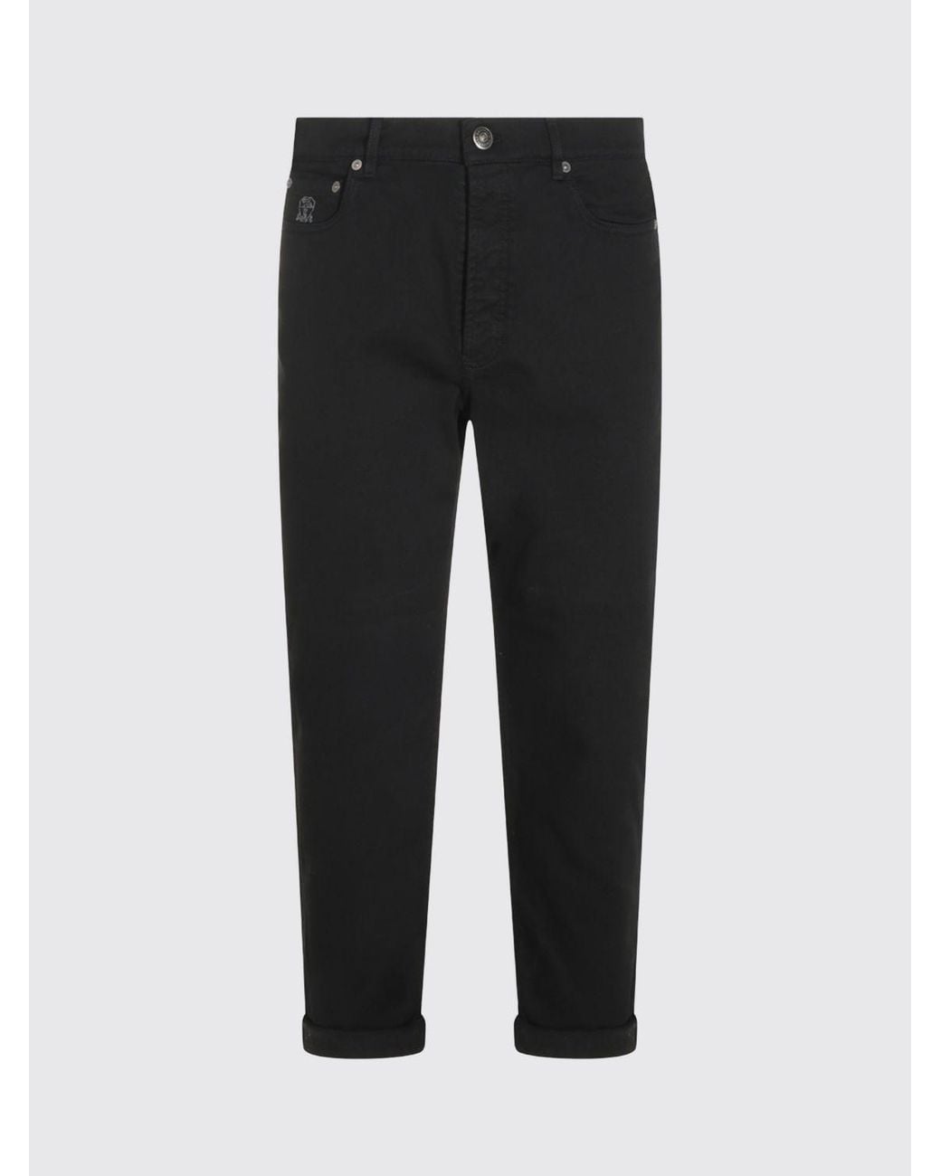 Brunello Cucinelli Blue Straight Fit Five-Pocket Jeans for men