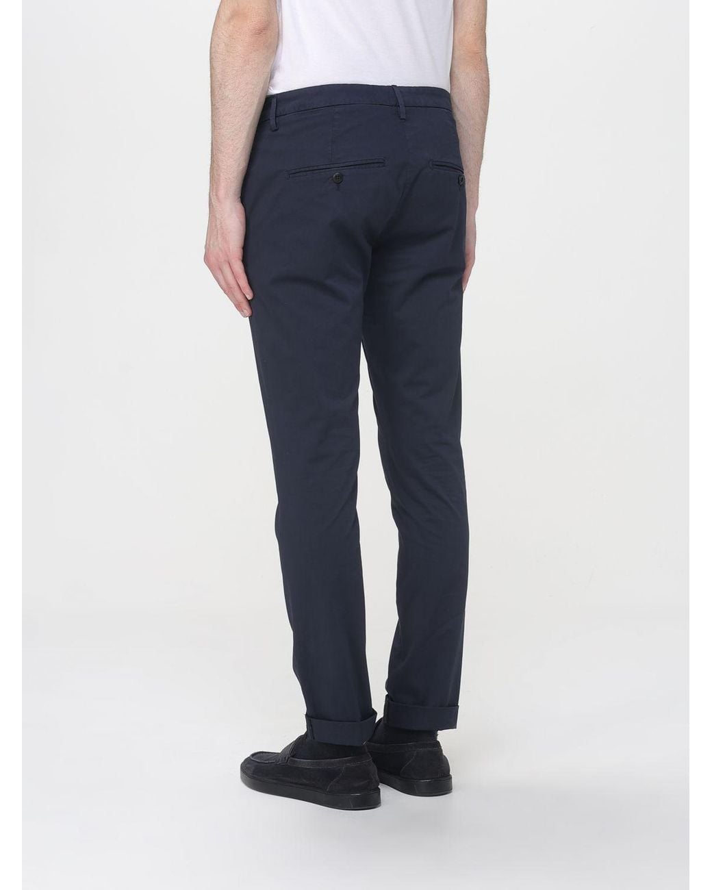 Dondup Blue Stretch Cotton Chino Trousers for men