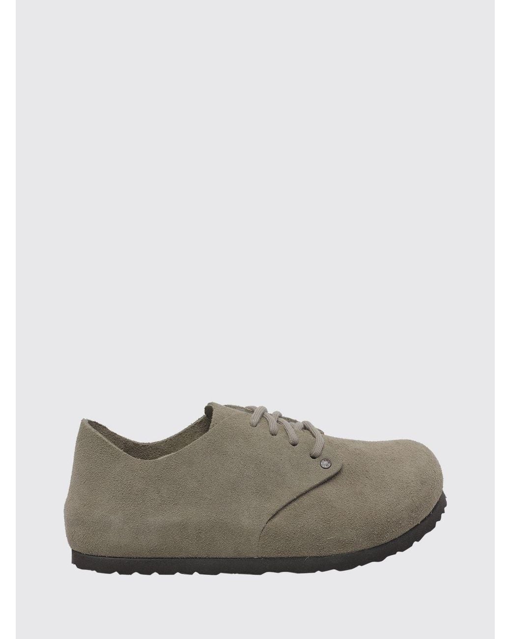 Birkenstock Gray Maine Suede Lace-Up Shoes With Eva Sole