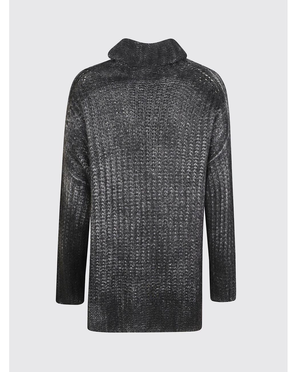 Avant Toi Gray Pure Cashmere Roll Neck Jumper With Dropped Shoulders
