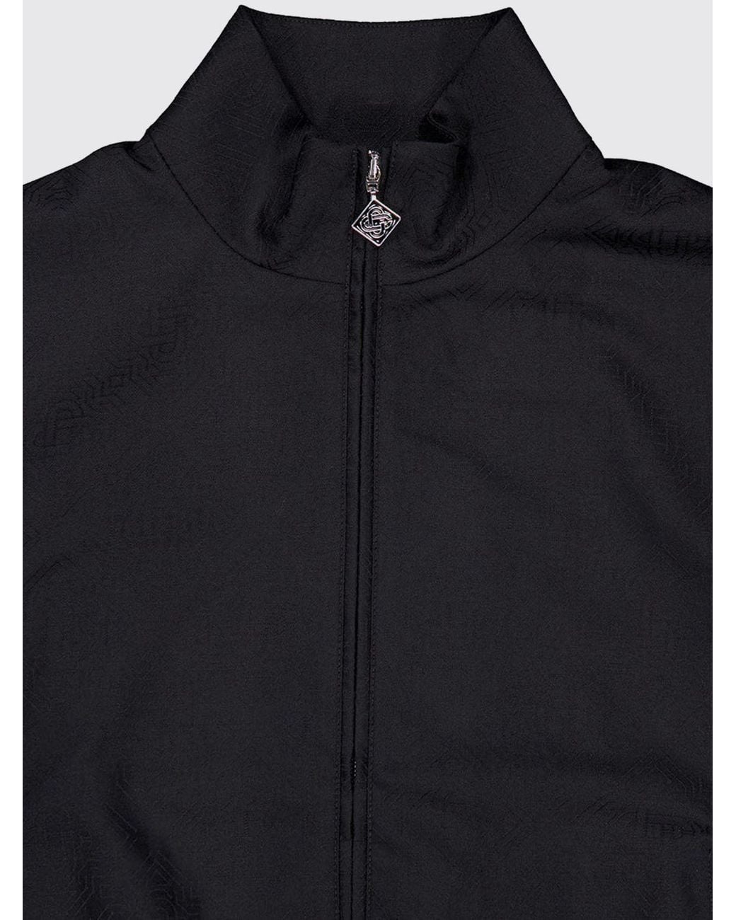 Casablanca Blue Wool Bomber Jacket With High Neck And Front Zip Fastening for men