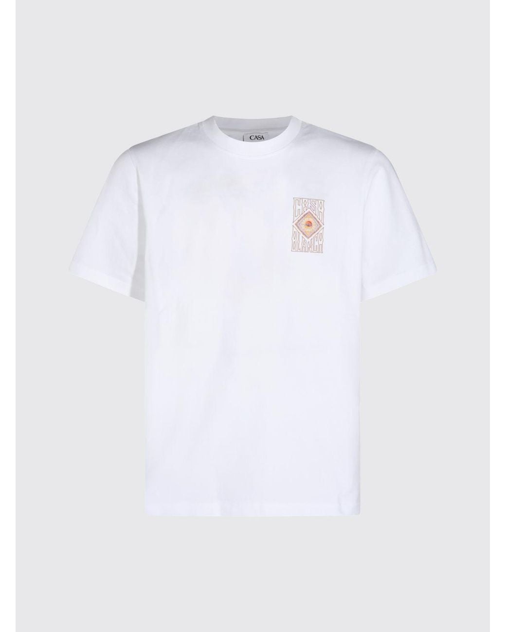 Casablanca White Graphic Print Organic Cotton Crew-Neck T-Shirt for men