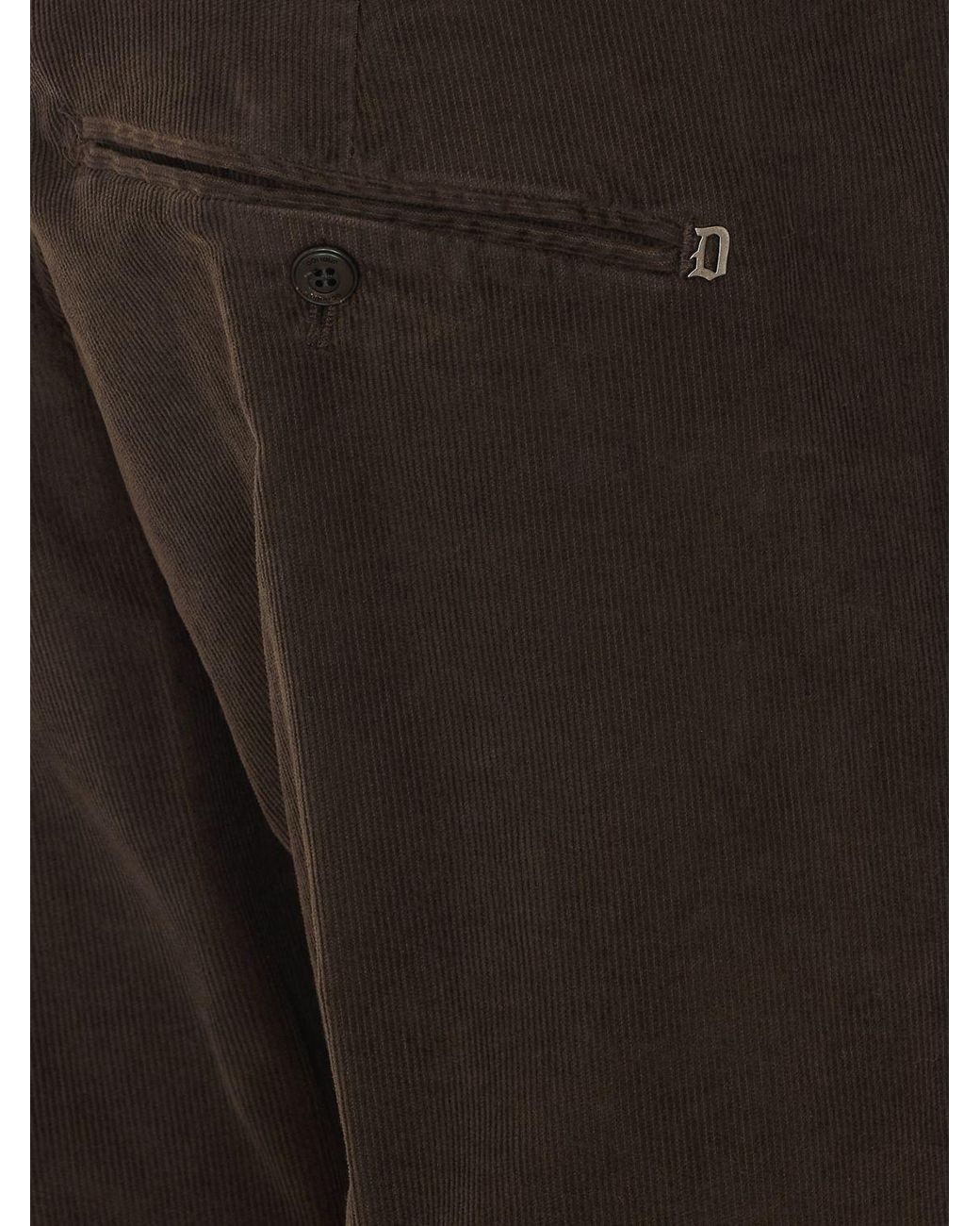 Dondup Brown Gaubert Slim Fit Corduroy Chino Trousers for men