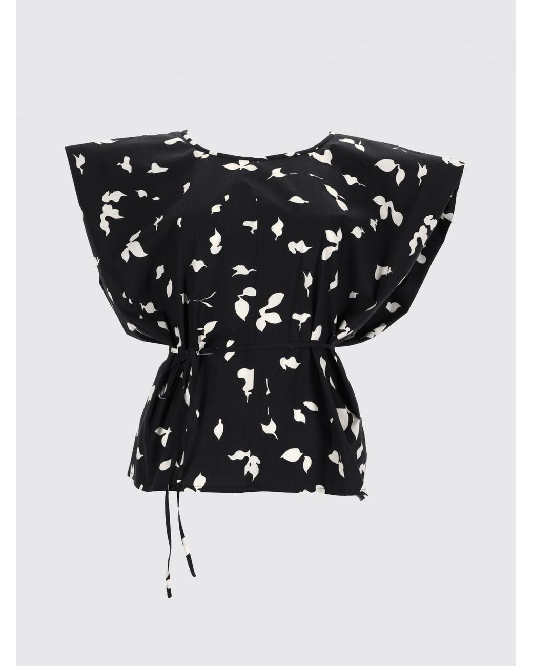 Alysi Black Patterned Cotton Top