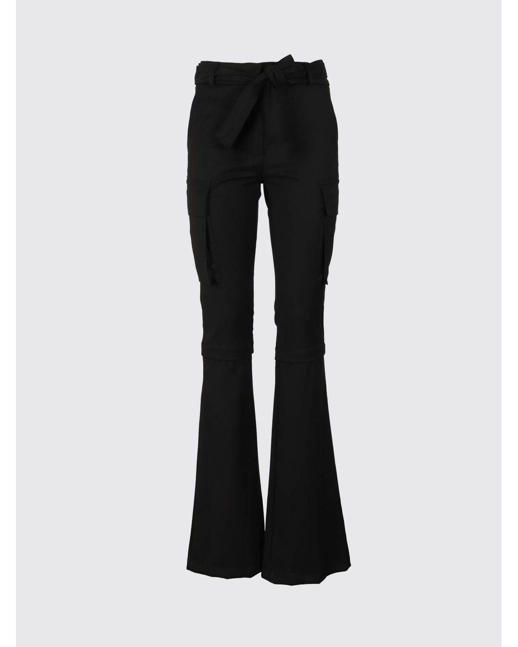 ANDREADAMO Black Flared Cargo Trousers