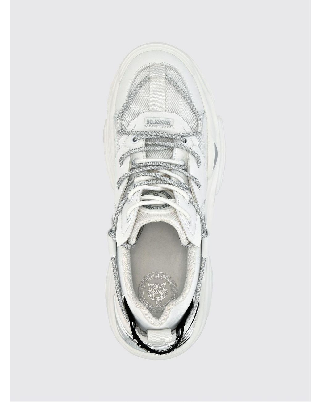 Philipp Plein White Lace-Up Low-Top Sneakers for men