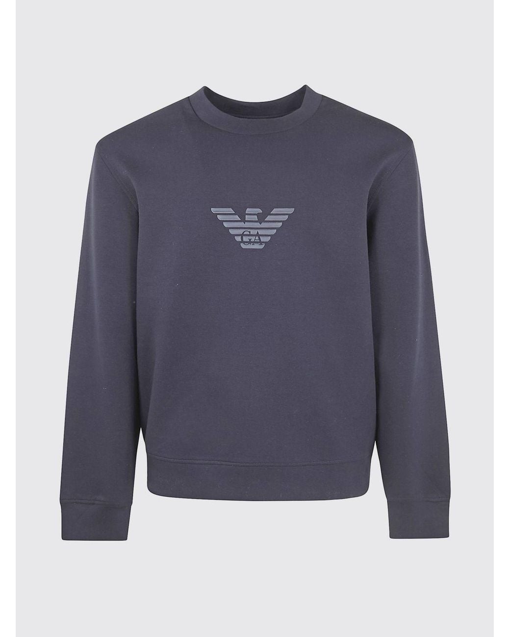 Emporio Armani Blue Crew Neck Sweatshirt With Logo for men