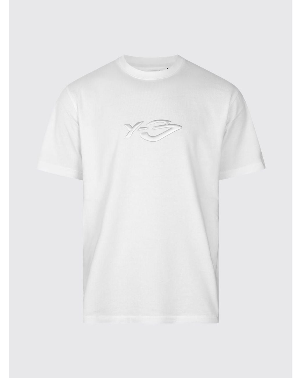 Y-3 White Short-Sleeved Cotton T-Shirt With Logo Print for men