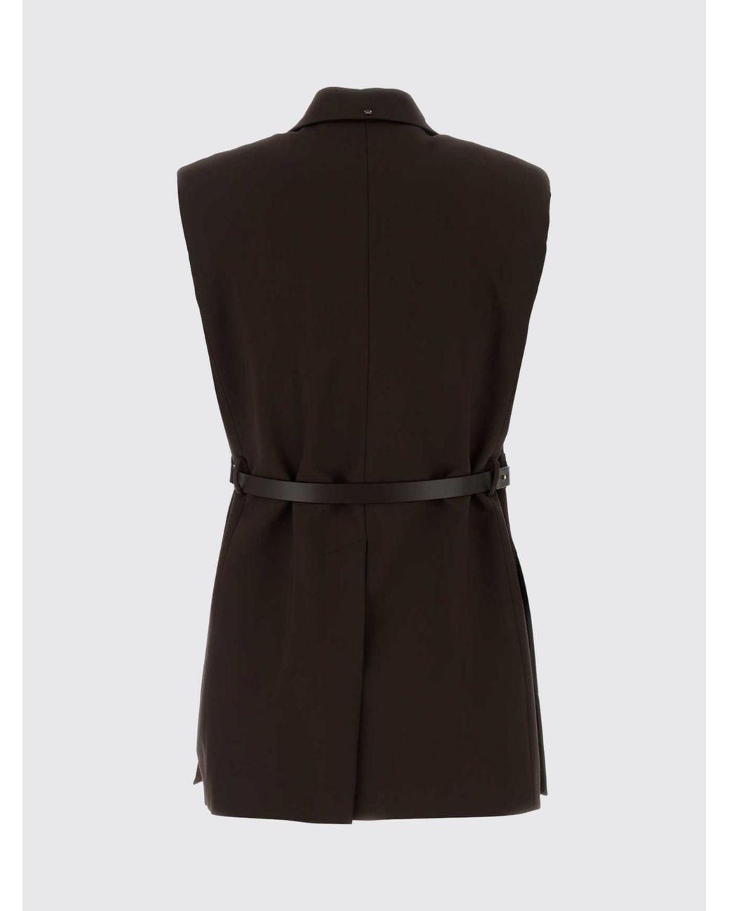Sportmax Black Tailored Viscose Waistcoat With Side Closure And Adjustable Ties