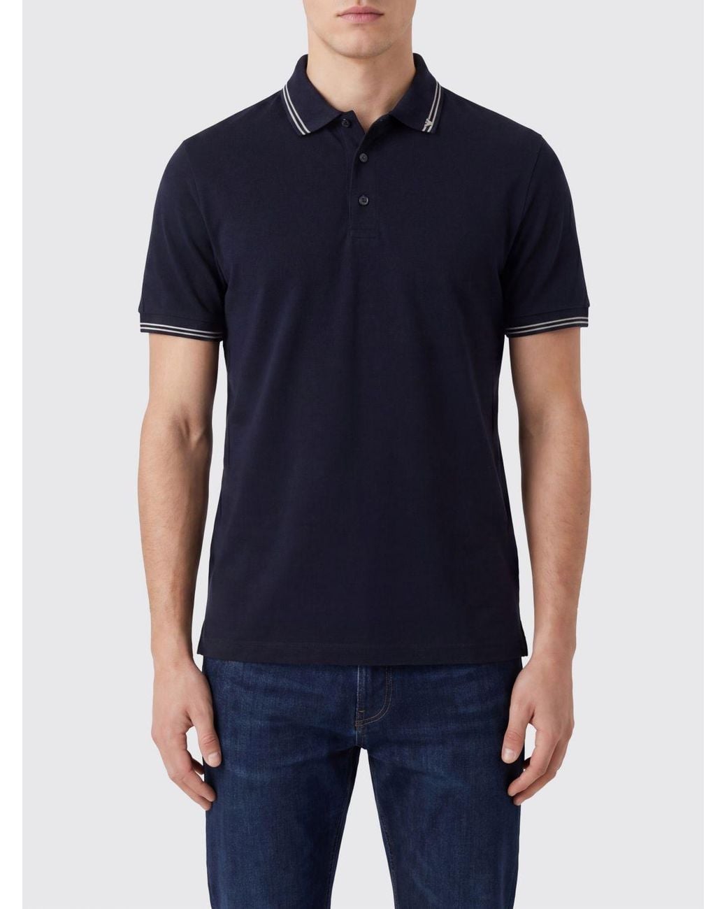 Emporio Armani Blue Cotton Polo Shirt for men