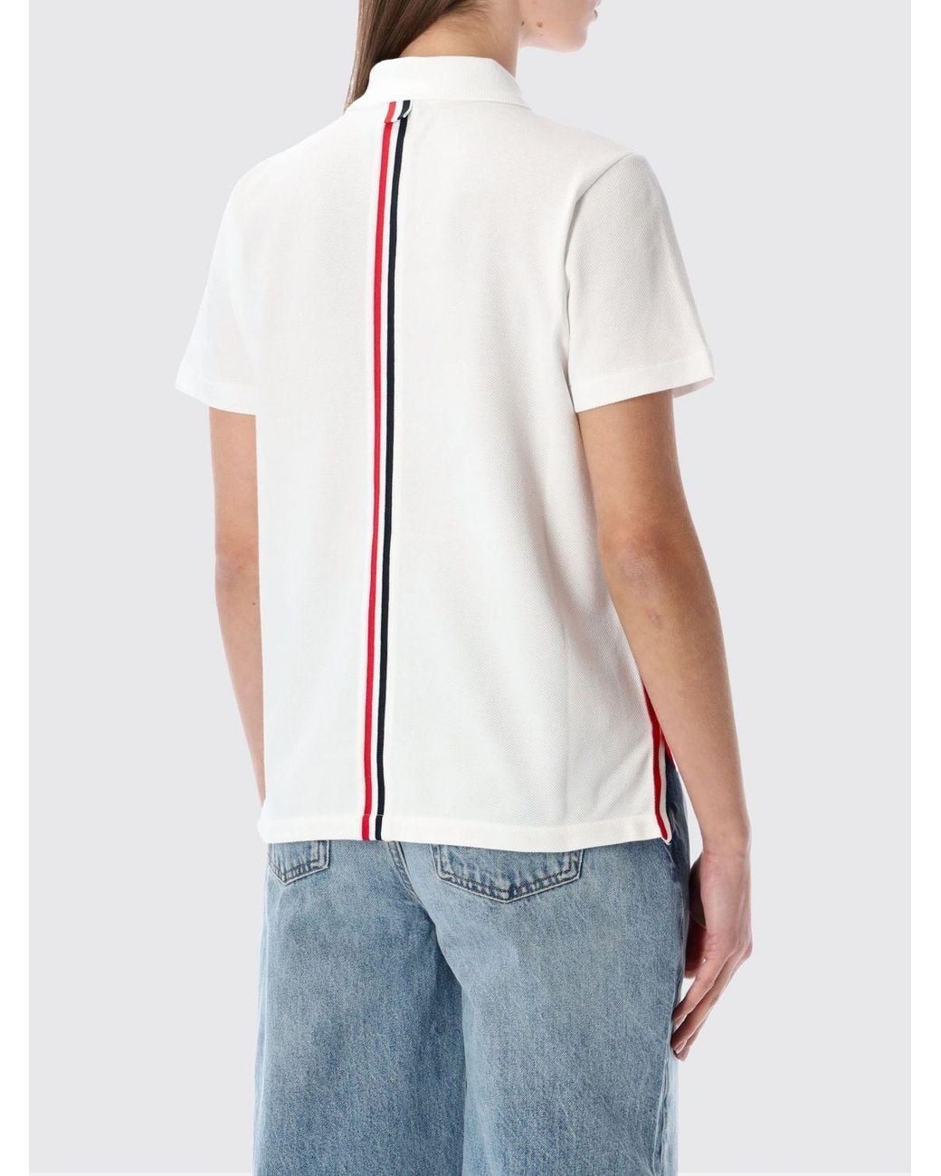Thom Browne White 4-Bar Cotton Polo
