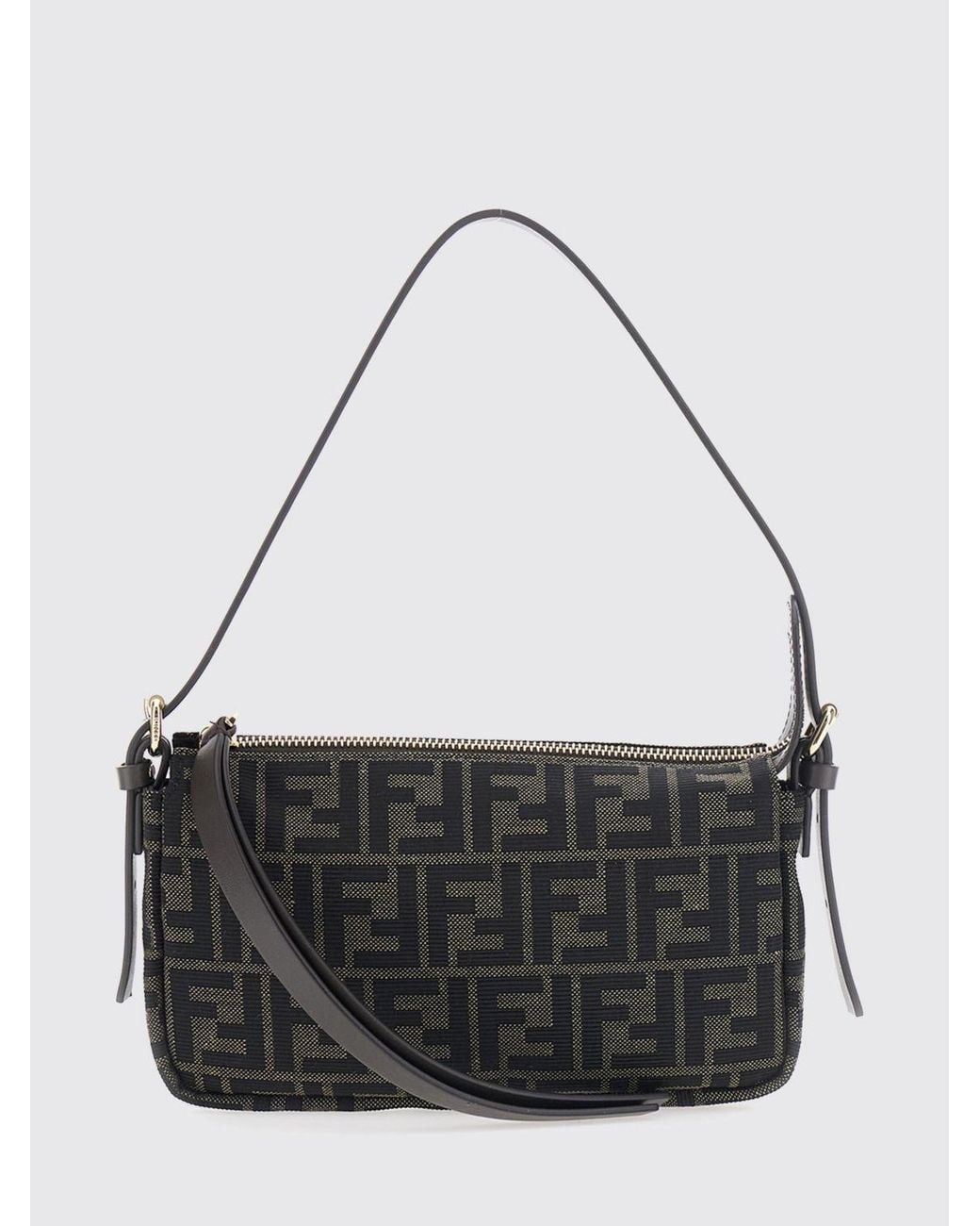 Fendi Black Ff Zucca Monogram Technical Fabric Mini Shoulder Bag