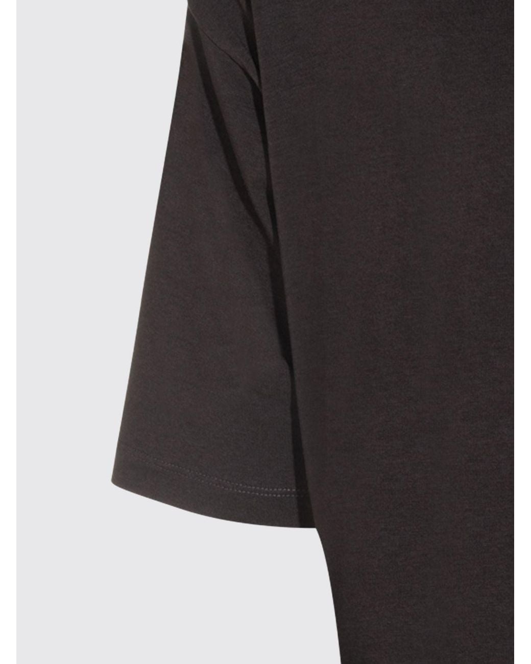 Thom Krom Black Relaxed-Fit Cotton T-Shirt With Dropped Shoulders for men