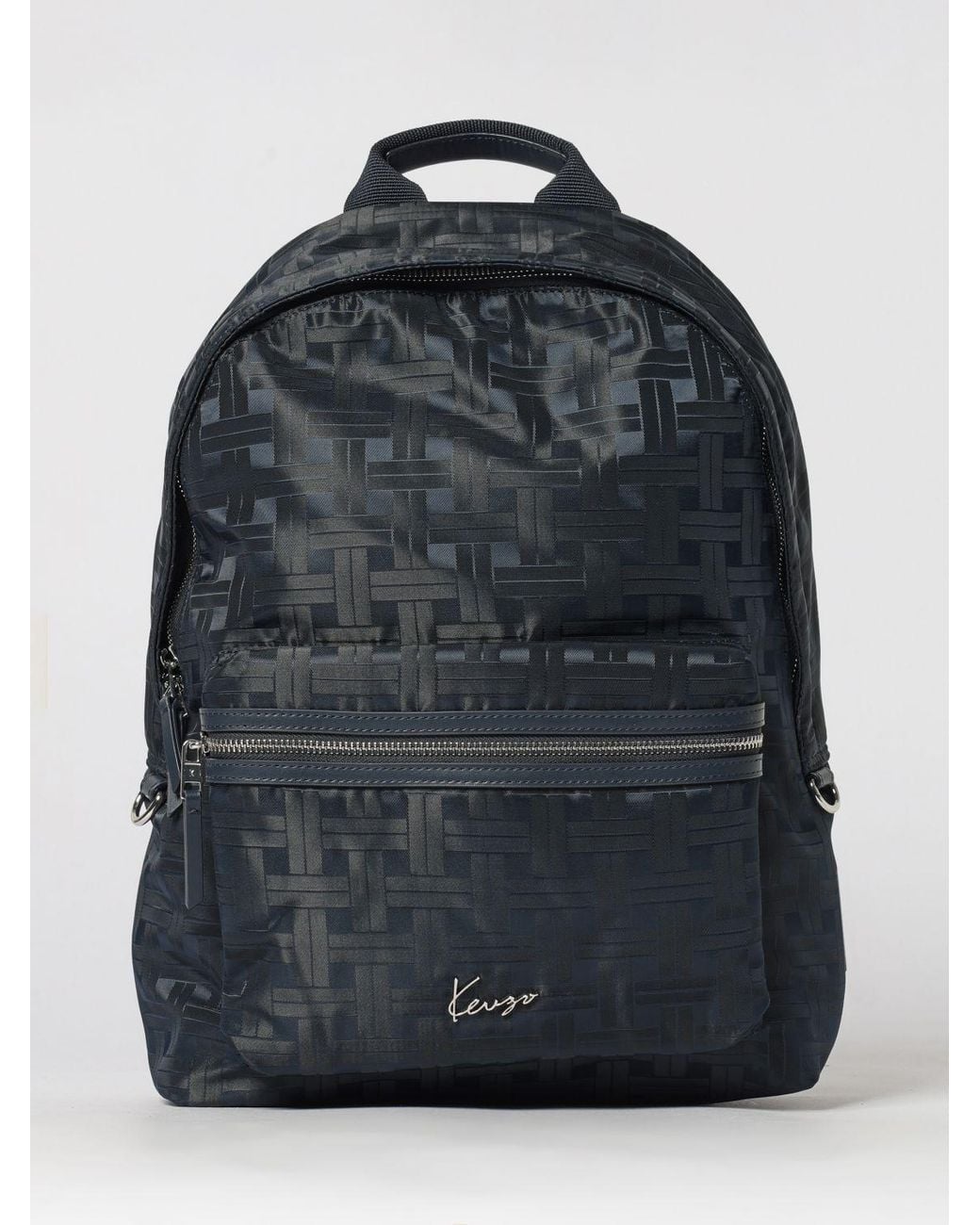 KENZO Black Mura Jacquard Polyester Backpack for men