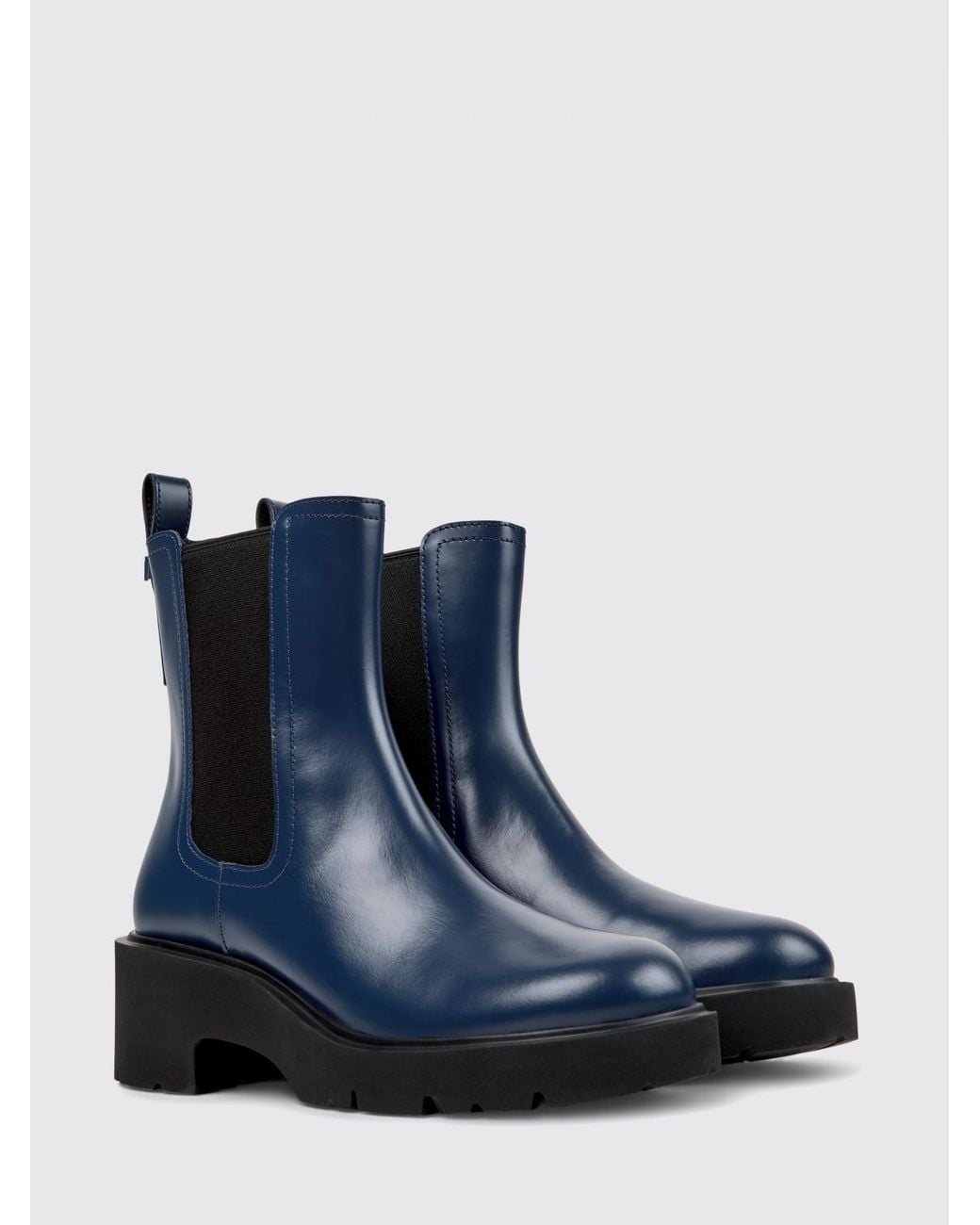 Camper Blue Milah Brushed Leather Ankle Boots