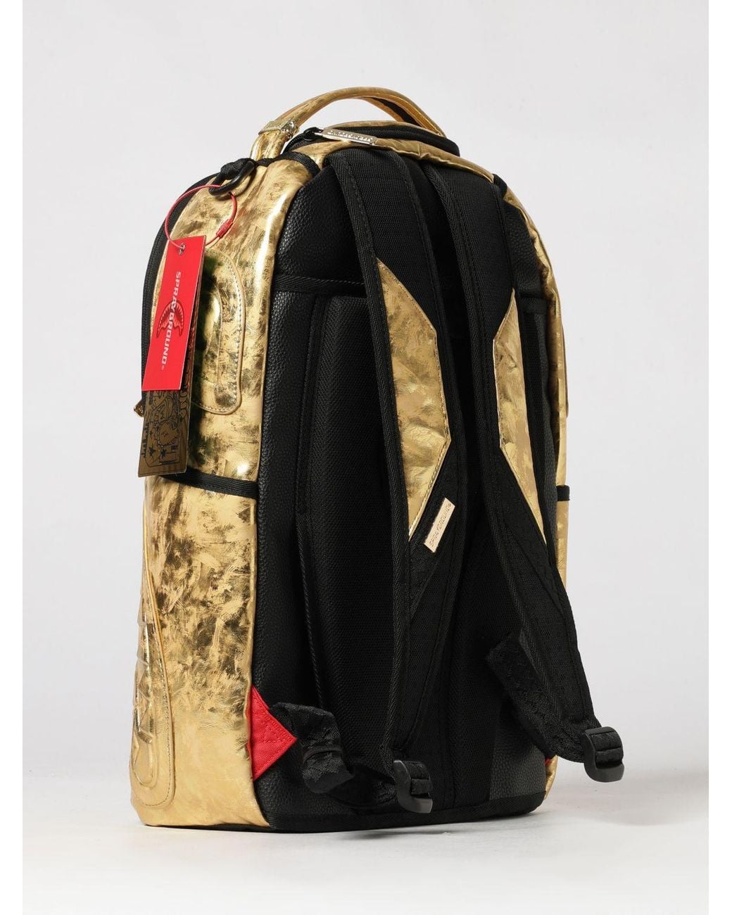 Sprayground Metallic Weathered Faux Leather Backpack With Tone-On-Tone Logo for men