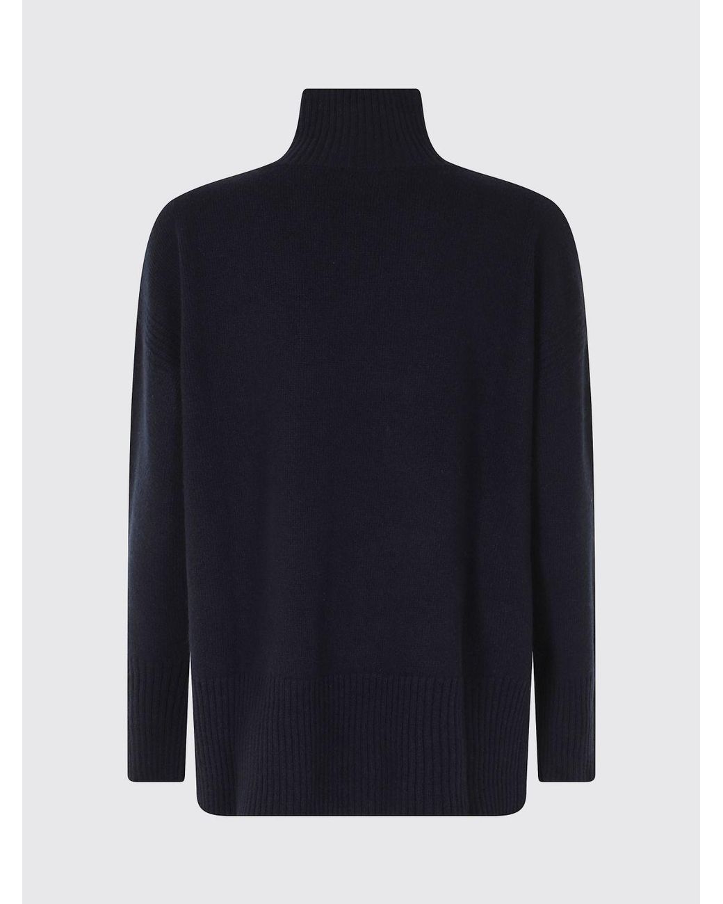 Roberto Collina Blue Merino Wool And Cashmere Turtleneck Jumper With Ribbed Trims
