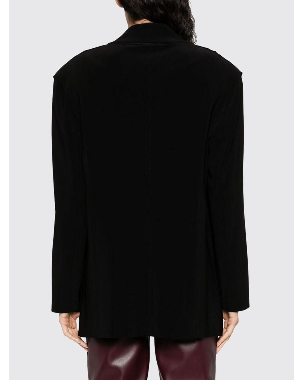 Norma Kamali Black Single-Breasted Relaxed Fit Blazer With Lapels And Concealed Closure