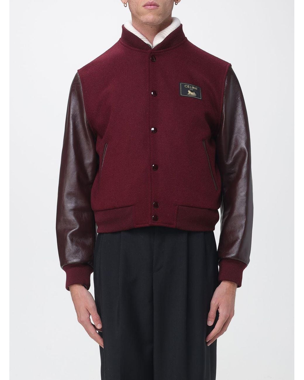 Céline Red Varsity Bomber Jacket for men
