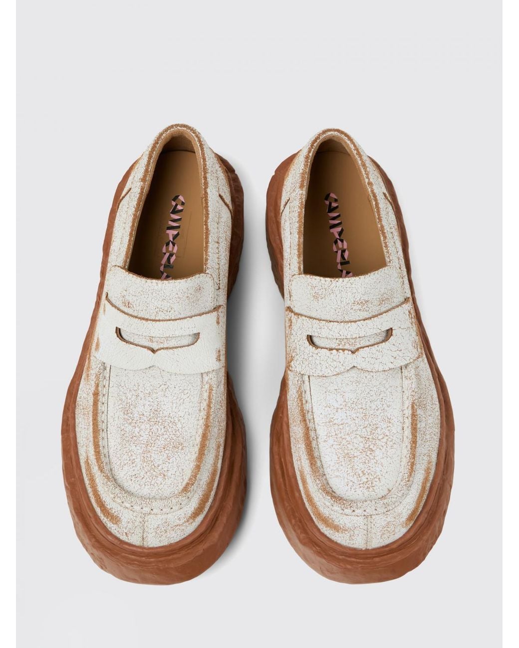 CAMPERLAB White Vamonos Cracked Leather Loafer for men