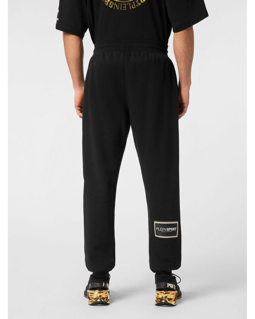 Philipp Plein Black Cotton Jersey Jogging Trousers With Elasticated Drawstring Waist for men