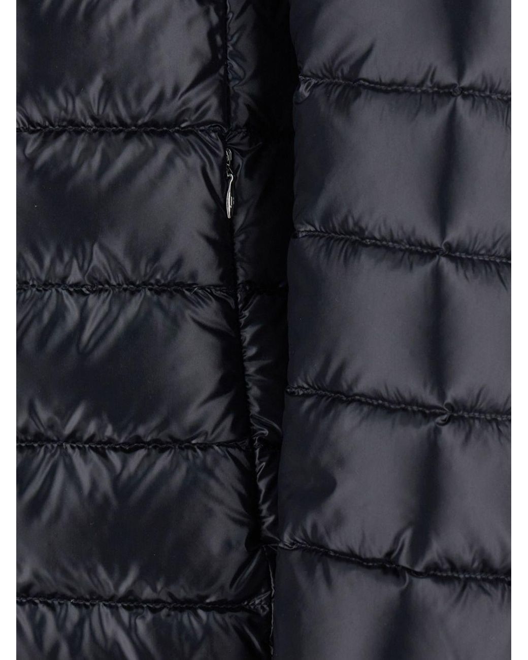 Herno Gray Long Quilted Nylon Hooded Puffer Coat With Down Padding