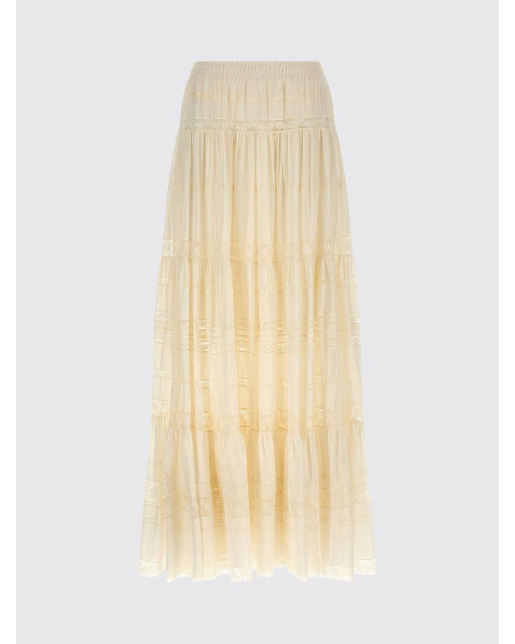Ermanno Scervino Natural Cotton Skirt With Flounce