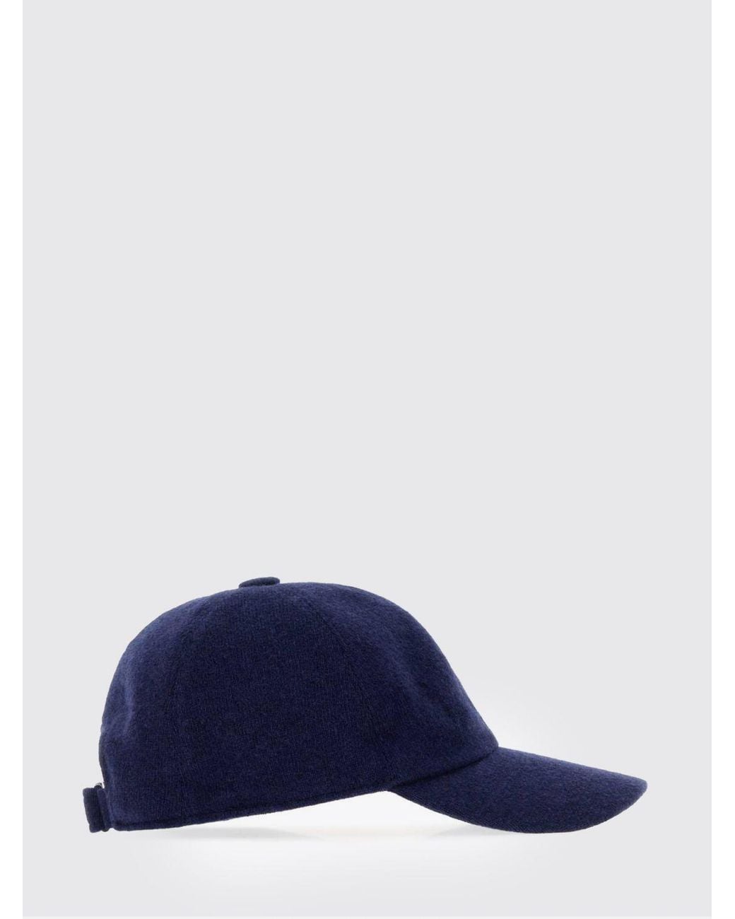 Borsalino Blue Cashmere Baseball Cap With Adjustable Strap for men