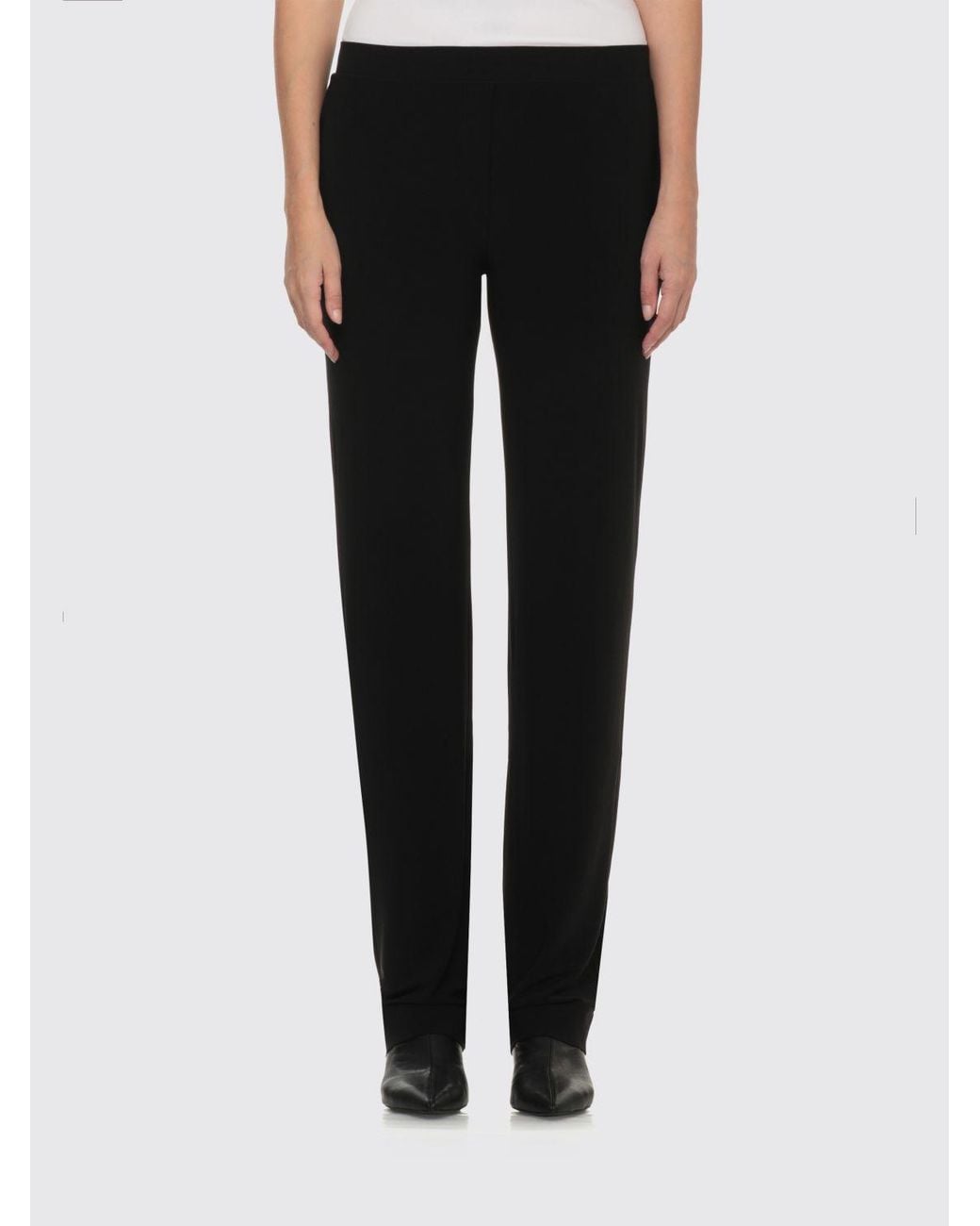 Norma Kamali Black Slim Fit Straight Trousers