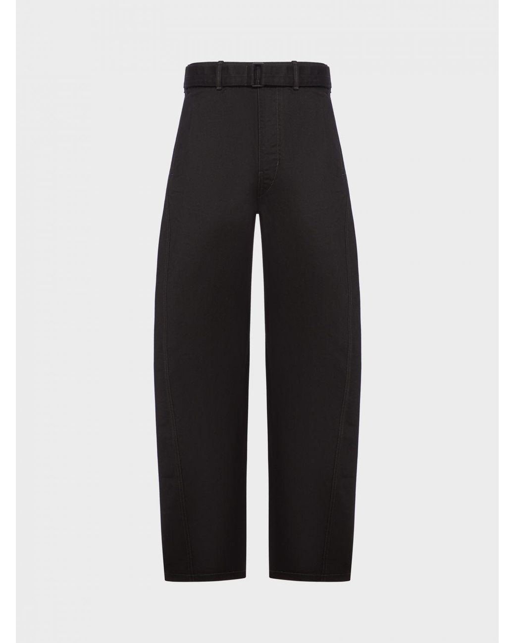 Lemaire Black Cotton And Linen Trousers for men
