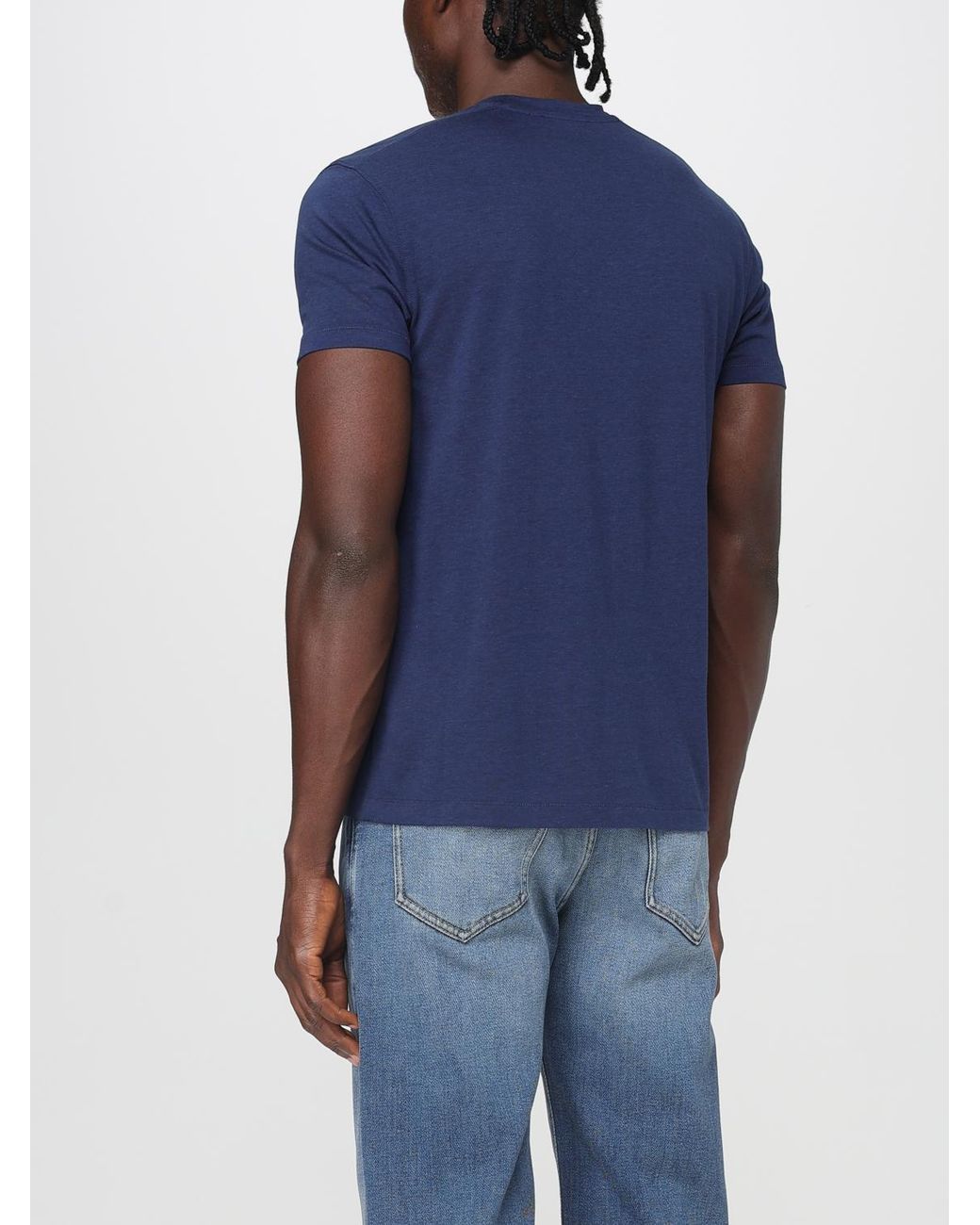 Tom Ford Blue Comfortable Short Sleeve Jersey T-Shirt With Crew Neck for men