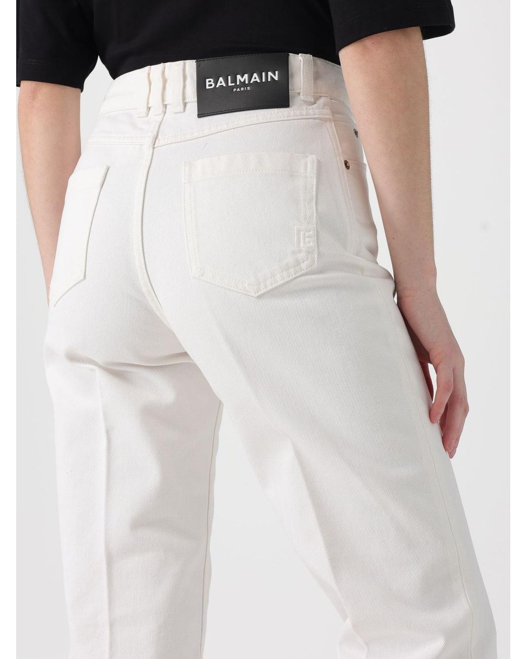 Balmain White Cotton Trousers