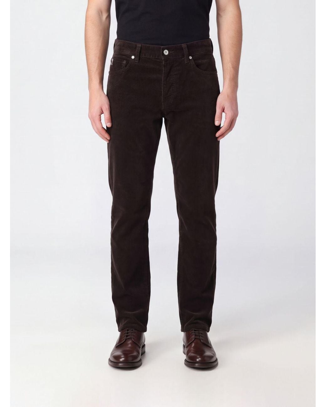 Brioni Black Meribel Slim Fit Corduroy Cotton Trousers for men