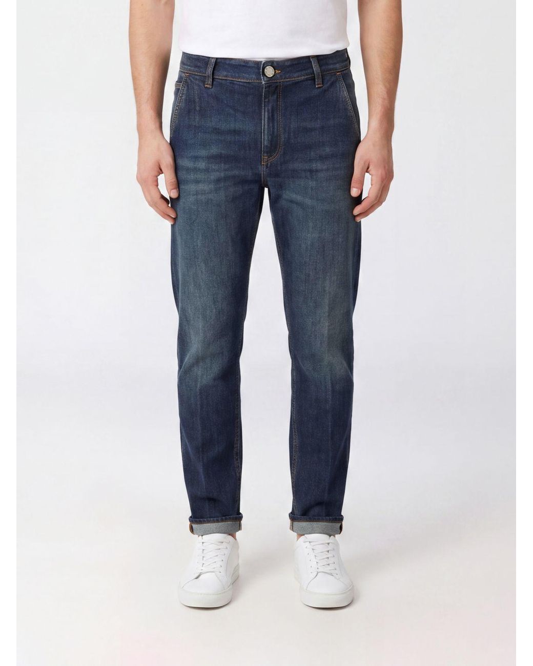 PT Torino Blue Mid-Rise Straight Jeans for men