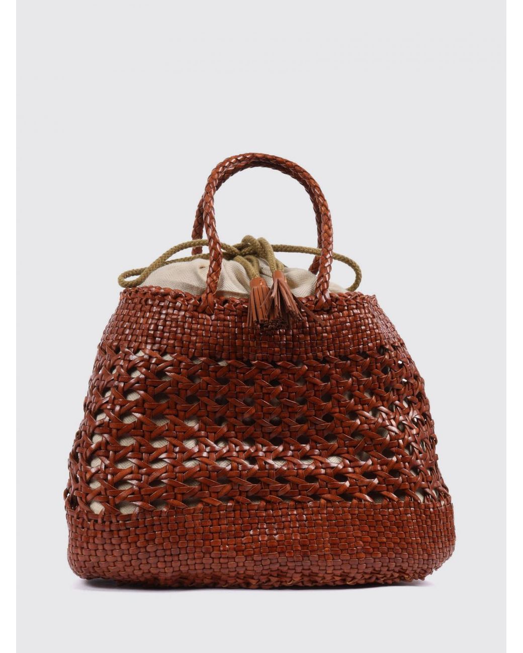 Dragon Diffusion Brown Santa Cano Woven Leather Bag