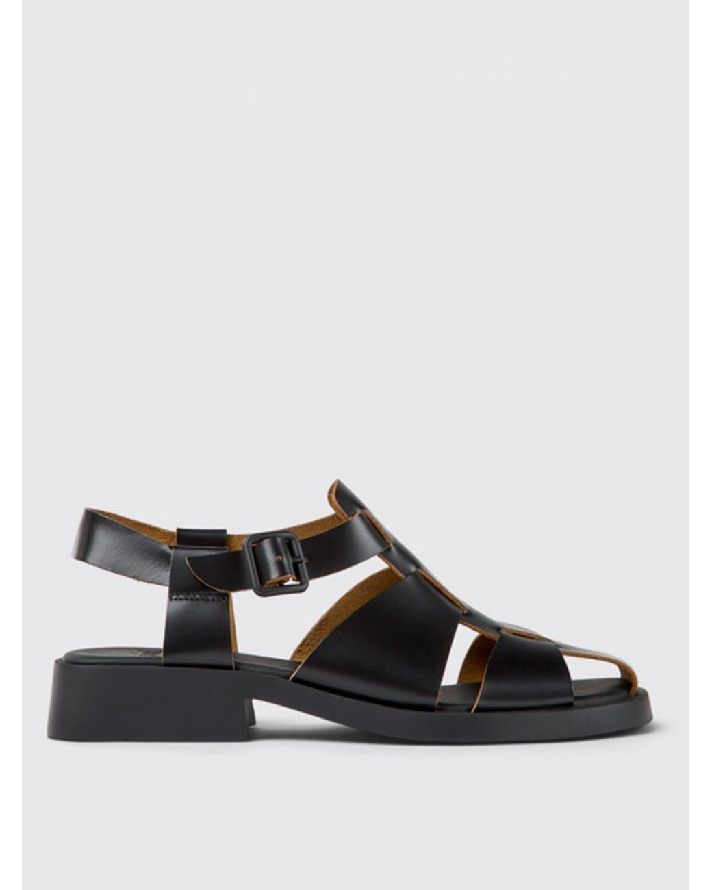 Camper Black Flat Sandals