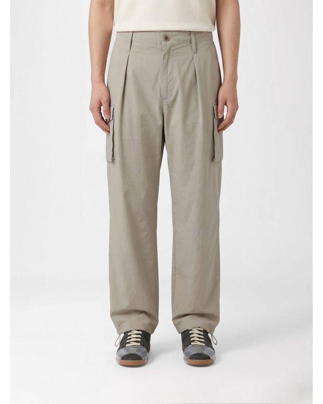 Maison Margiela Natural Cotton Blend Cargo Trousers for men