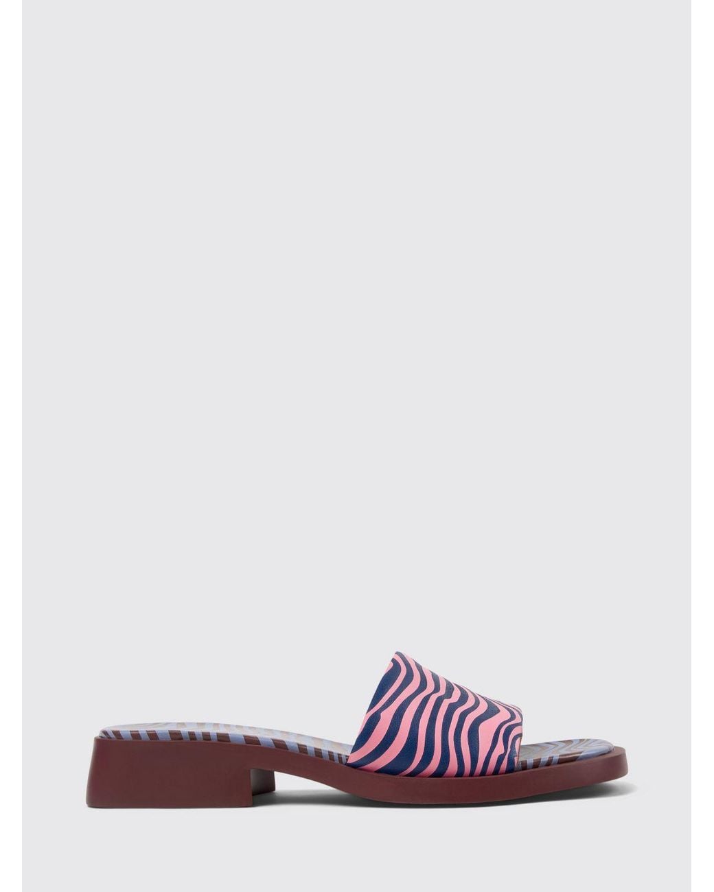 Camper Pink Dana Animal Print Leather Sandals