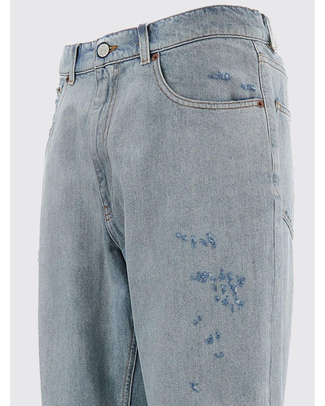 MM6 by Maison Margiela Blue Cotton Denim Straight Jeans for men