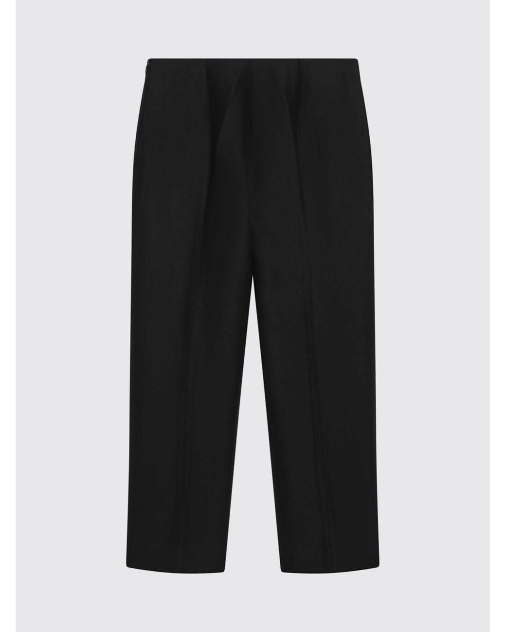 Totême Black Straight Wool And Silk Trousers