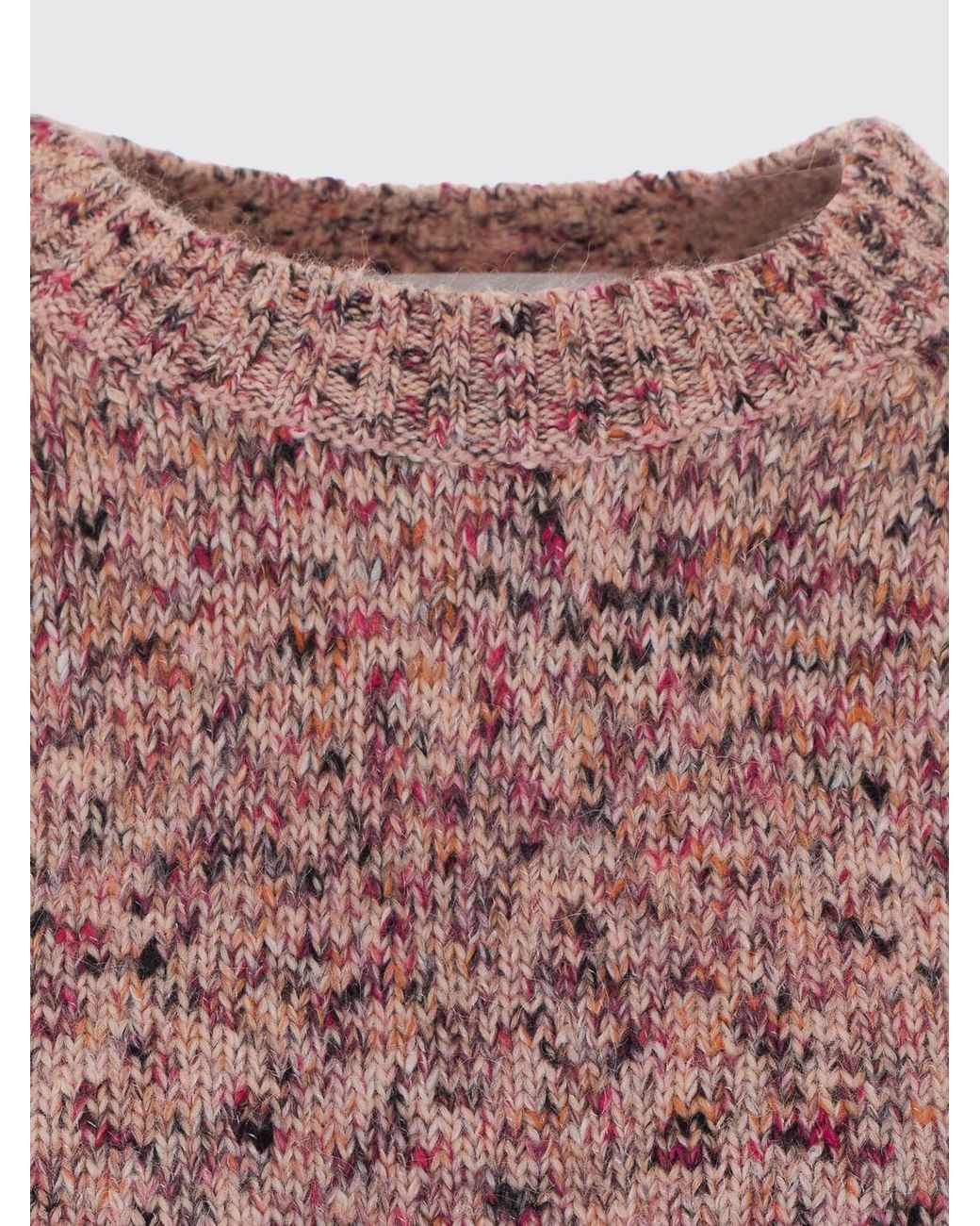 Isabel Marant Red Abstract Print Cotton Crewneck Jumper With Dropped Shoulders