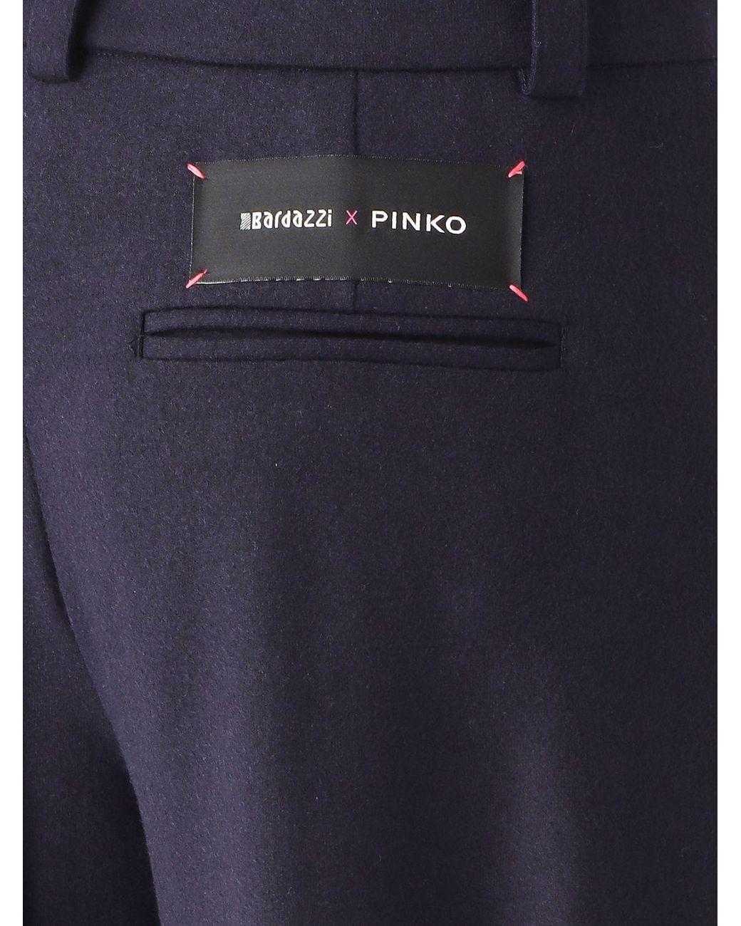 Pinko Blue Mid-Rise Wide-Leg Trousers