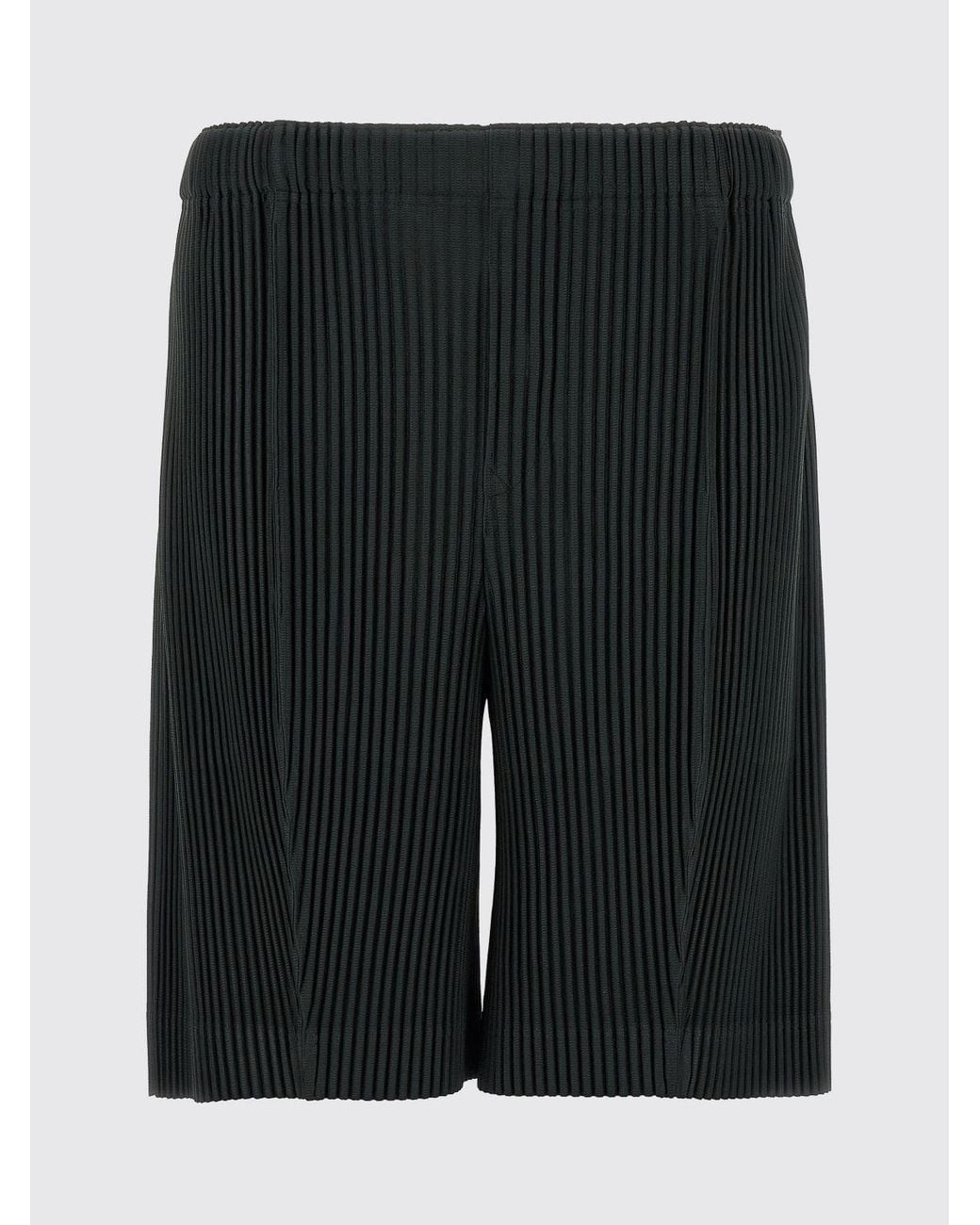 Homme Plissé Issey Miyake Black Pleated Crêpe Knee-Length Shorts Homme Plissé Issey Miyake for men