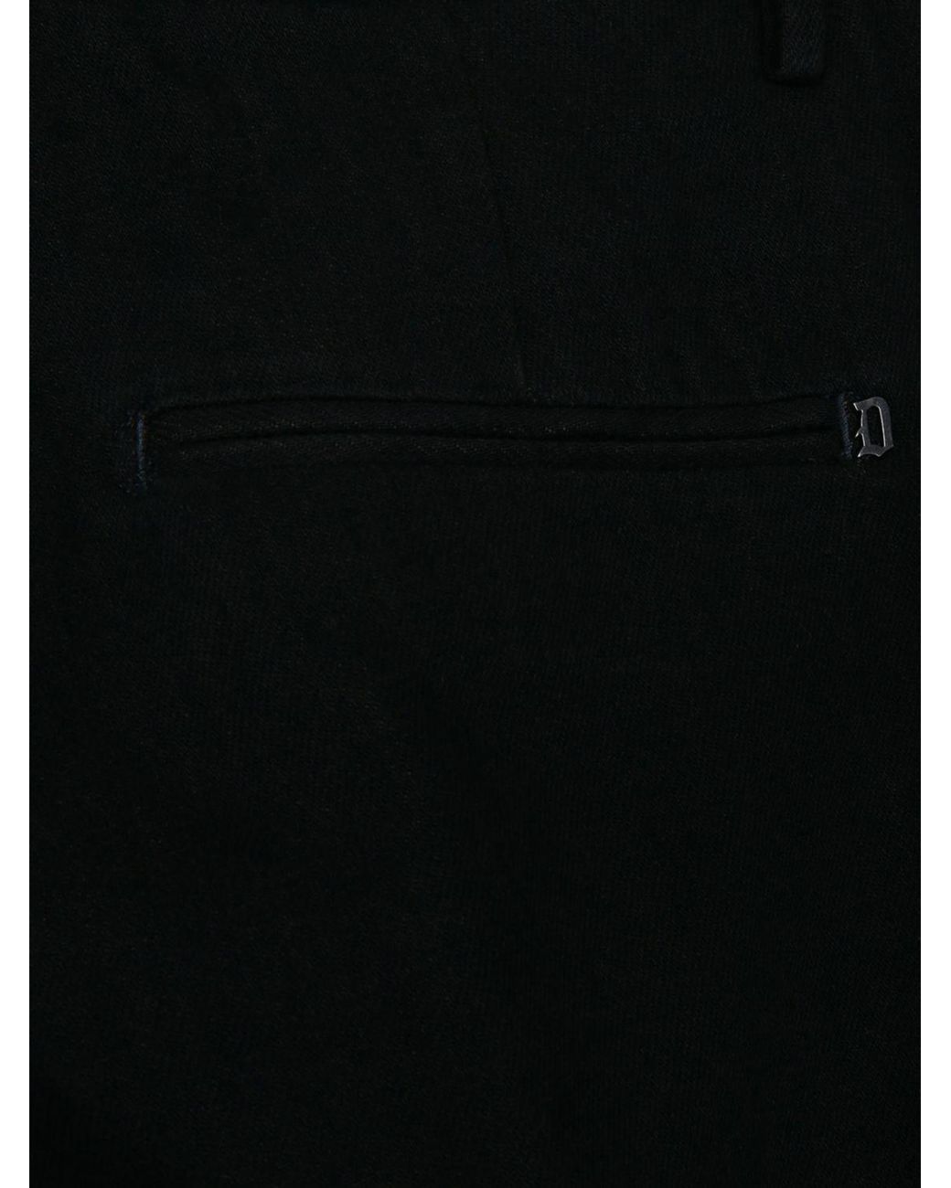 Dondup Blue Mid-Rise Slim Fit Cotton Trousers With Turn-Up Cuffs for men
