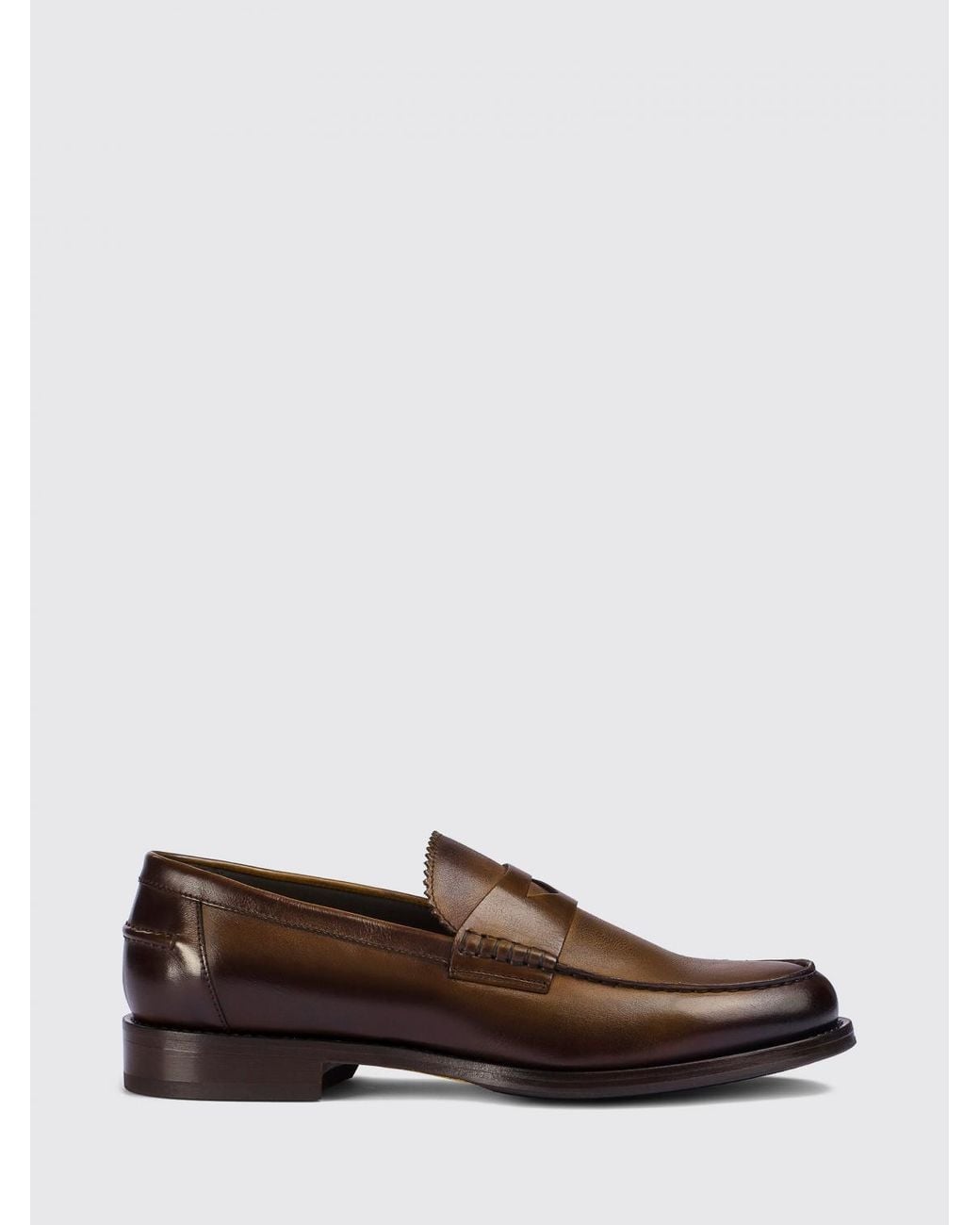 Doucal's White Smooth Calfskin Leather Penny Loafers With Classic Strap for men