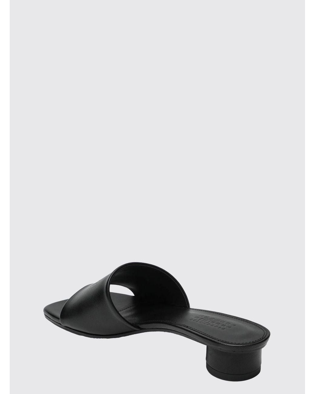 MM6 by Maison Margiela Black Leather Mules