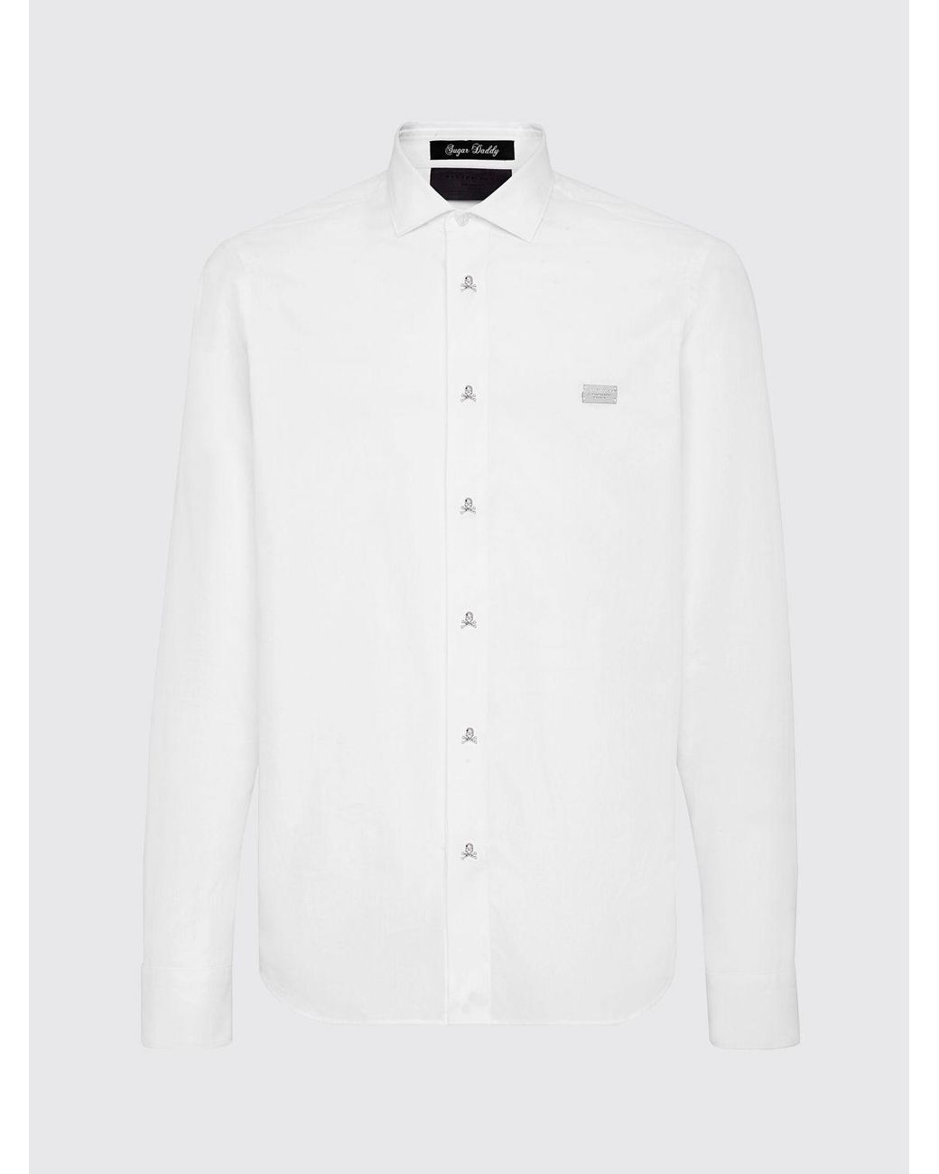 Philipp Plein White Classic Cotton Poplin Shirt for men