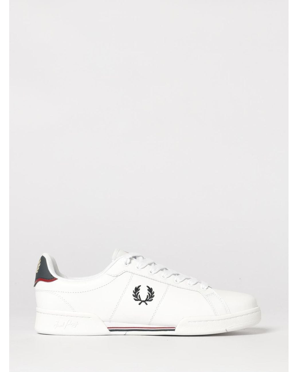 Fred Perry White Leather Sneakers for men