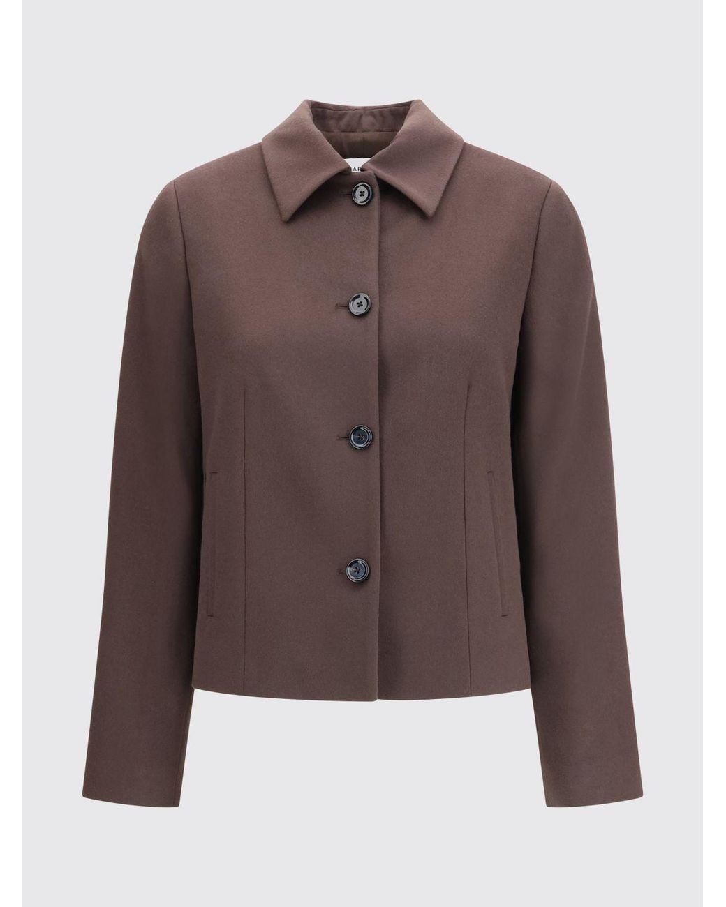 Lardini Brown Pure Virgin Wool Shirt Jacket With Classic Collar And Pockets